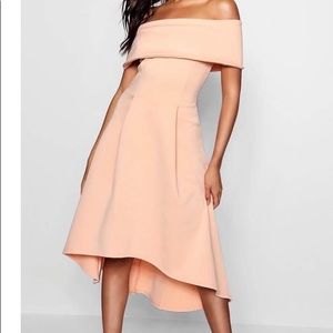Off Shoulder Peach Dress